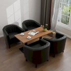 Fauteuil d'appoint moderne en similicuir avec pieds en bois