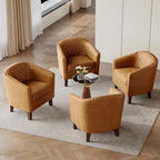 Fauteuil d'appoint moderne en similicuir avec pieds en bois