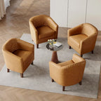 Fauteuil d'appoint moderne en similicuir avec pieds en bois