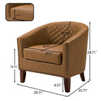 Fauteuil d'appoint moderne en similicuir avec pieds en bois