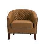 Fauteuil d'appoint moderne en similicuir avec pieds en bois