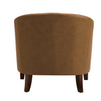 Fauteuil d'appoint moderne en similicuir avec pieds en bois