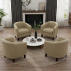 Fauteuil d'appoint moderne en similicuir avec pieds en bois