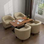 Fauteuil d'appoint moderne en similicuir avec pieds en bois