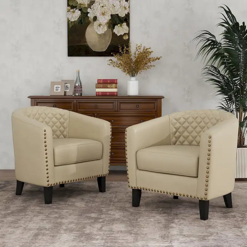 Fauteuil d'appoint moderne en similicuir avec pieds en bois