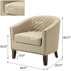 Fauteuil d'appoint moderne en similicuir avec pieds en bois