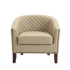 Fauteuil d'appoint moderne en similicuir avec pieds en bois