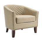 Fauteuil d'appoint moderne en similicuir avec pieds en bois