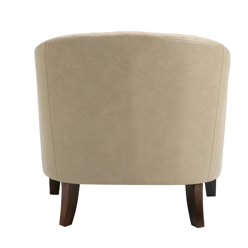 Fauteuil d'appoint moderne en similicuir avec pieds en bois