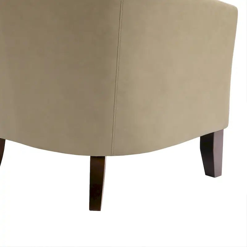 Fauteuil d'appoint moderne en similicuir avec pieds en bois