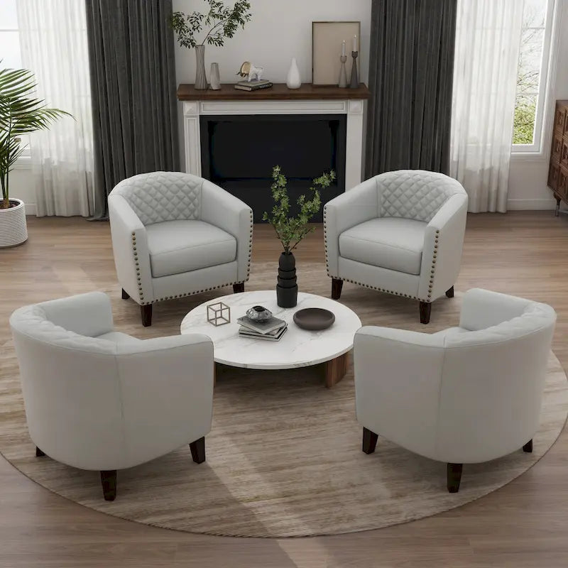 Fauteuil d'appoint moderne en similicuir avec pieds en bois