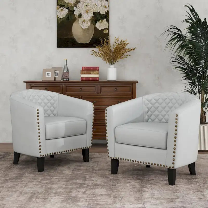 Fauteuil d'appoint moderne en similicuir avec pieds en bois