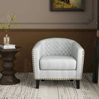 Fauteuil d'appoint moderne en similicuir avec pieds en bois