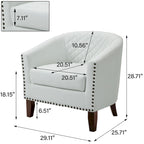 Fauteuil d'appoint moderne en similicuir avec pieds en bois