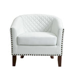 Fauteuil d'appoint moderne en similicuir avec pieds en bois