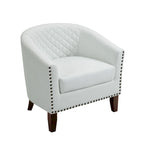 Fauteuil d'appoint moderne en similicuir avec pieds en bois