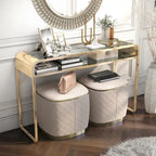 Watler Contemporary 46-inch Glass Top 1-Shelf Sofa Table by Furniture of America
