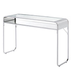 Table de canapé contemporaine de 46 pouces en verre avec 1 étagère