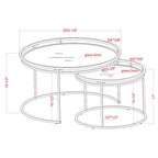 Tables gigognes Glam Chrome avec plateau en verre