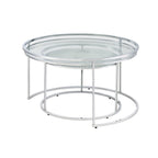 Tables gigognes Glam Chrome avec plateau en verre