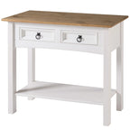 Console de table en bois avec 2 tiroirs