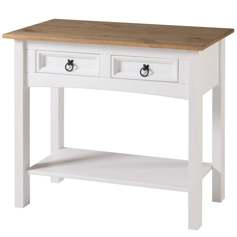 Console de table en bois avec 2 tiroirs