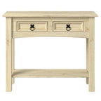 Console de table en bois avec 2 tiroirs