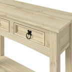 Console de table en bois avec 2 tiroirs