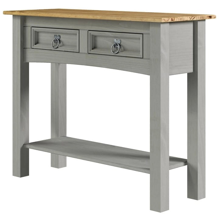 Console de table en bois avec 2 tiroirs