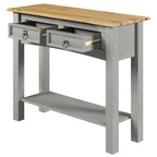 Console de table en bois avec 2 tiroirs