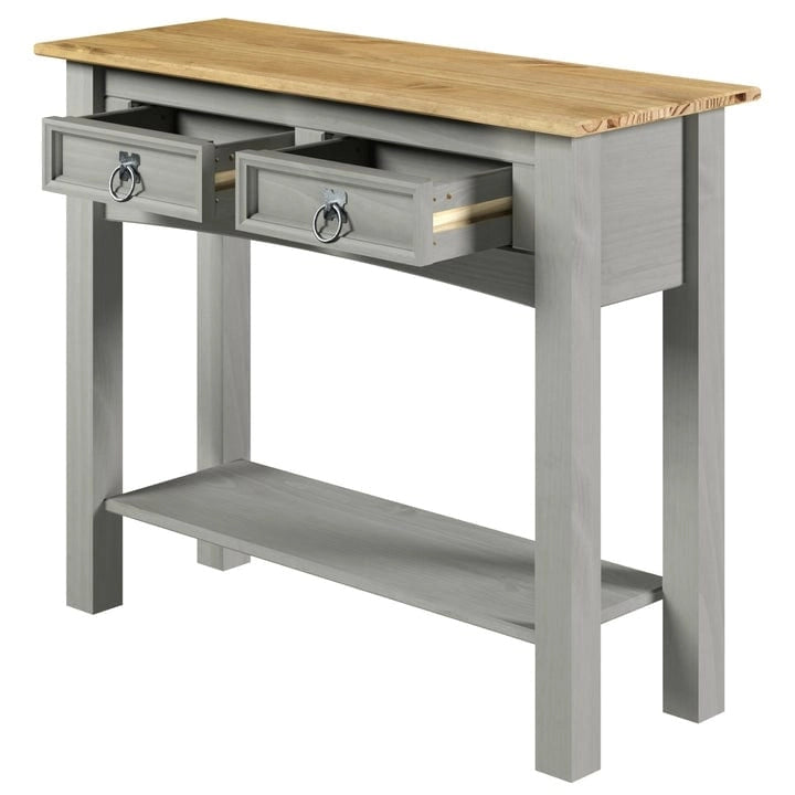 Console de table en bois avec 2 tiroirs