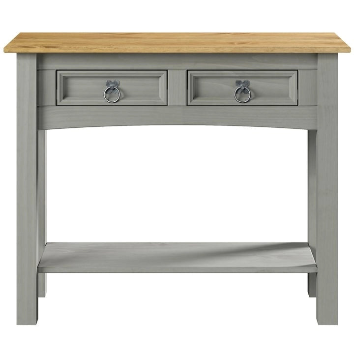 Console de table en bois avec 2 tiroirs