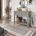 Console de table en bois avec 2 tiroirs