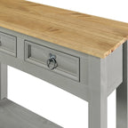 Console de table en bois avec 2 tiroirs