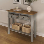 Console de table en bois avec 2 tiroirs