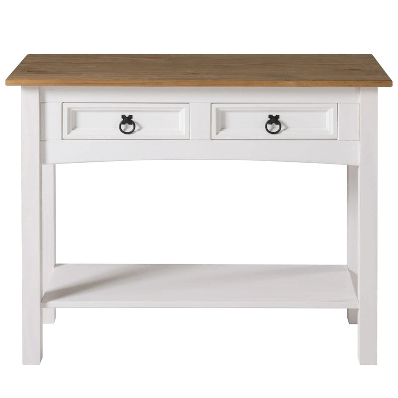 Console de table en bois avec 2 tiroirs
