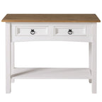 Console de table en bois avec 2 tiroirs