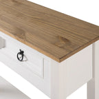 Console de table en bois avec 2 tiroirs