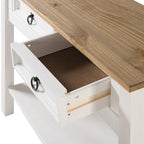 Console de table en bois avec 2 tiroirs