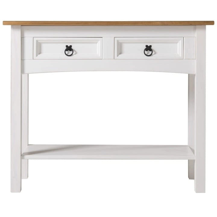 Console de table en bois avec 2 tiroirs