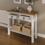 Console de table en bois avec 2 tiroirs