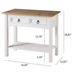 Console de table en bois avec 2 tiroirs