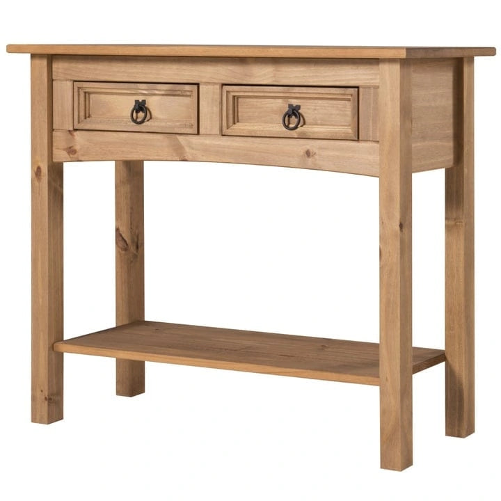 Console de table en bois avec 2 tiroirs