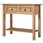 Console de table en bois avec 2 tiroirs