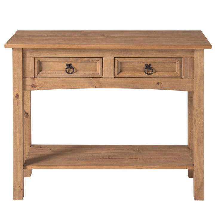 Console de table en bois avec 2 tiroirs