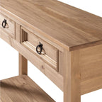 Console de table en bois avec 2 tiroirs