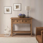 Console de table en bois avec 2 tiroirs