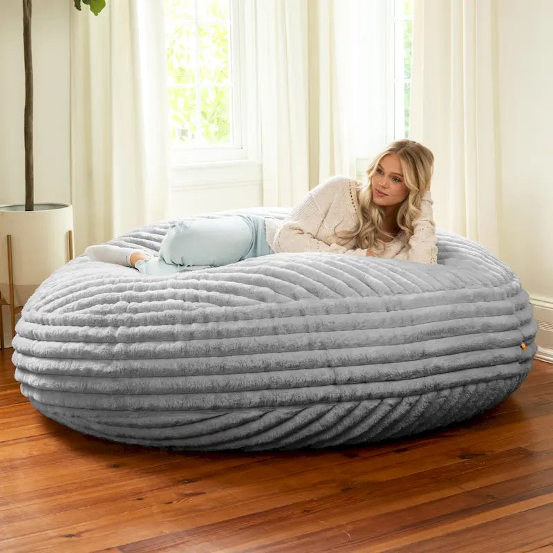 Pouf géant de 1,80 m en fausse fourrure