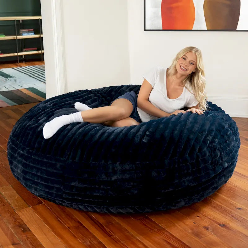 Pouf géant de 1,80 m en fausse fourrure