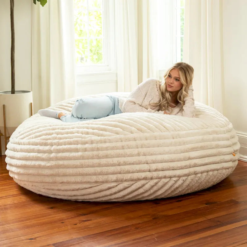 Pouf géant de 1,80 m en fausse fourrure
